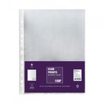 Munhwa File F420-7S4 Bulk Pack A4 Clear Refill Sleeves Anti Glare Protection 100 Sheets Made in Korea